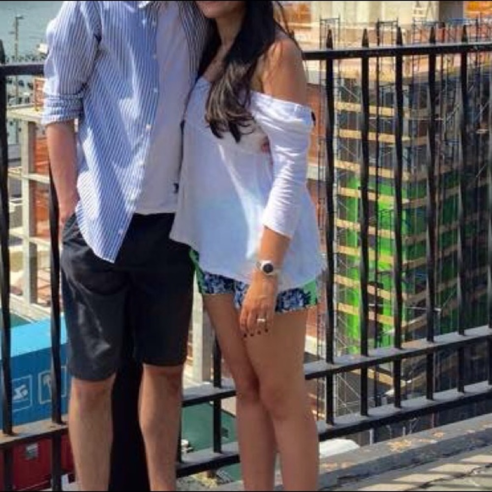 Hollister Long Sleeve Laced White Top.